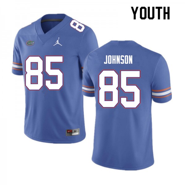 Youth #85 Kevin Johnson Florida Gators College Football Jerseys Blue